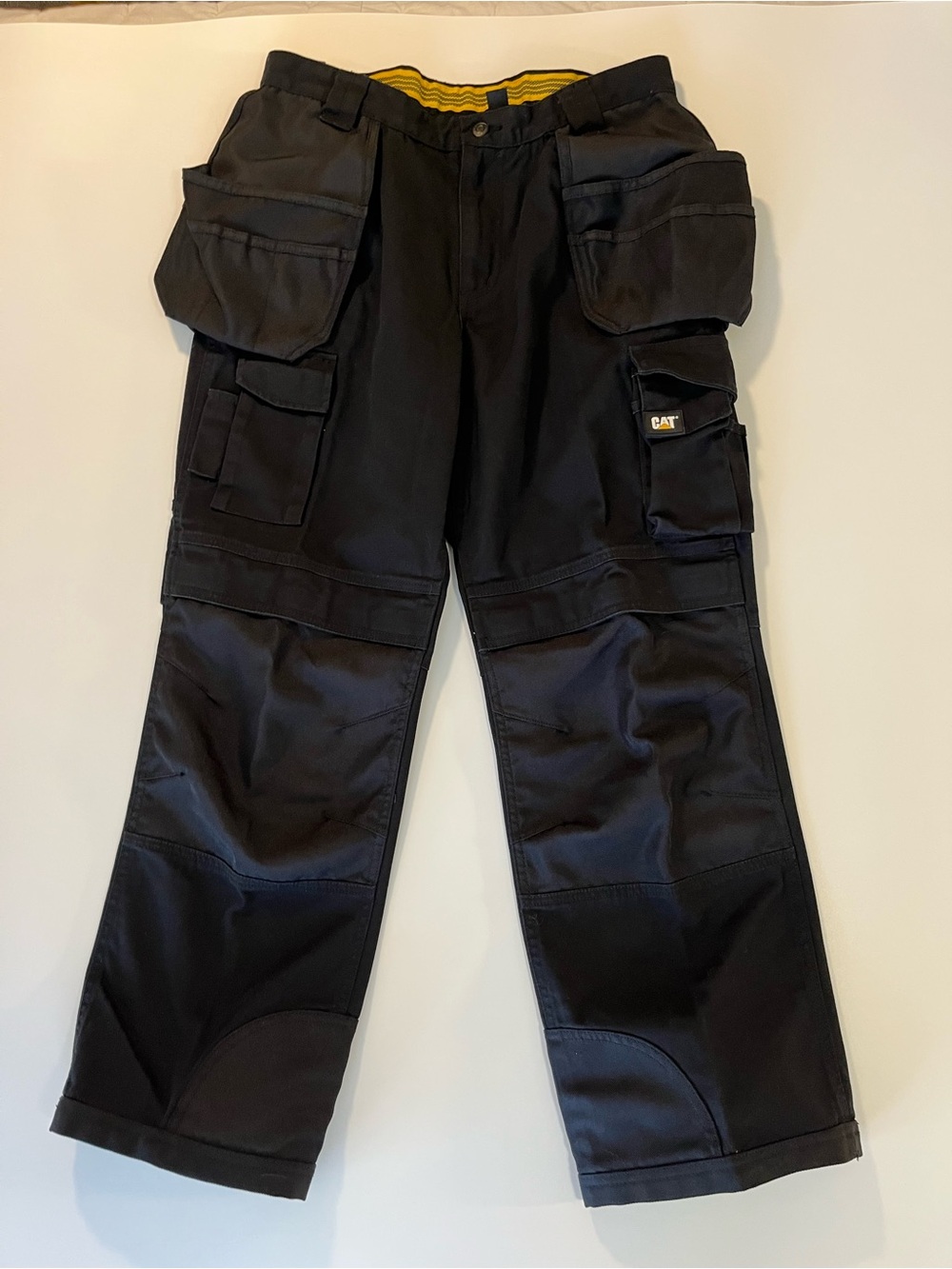 Caterpillar Men’s Trademark Work Pants Black Utility Cargo NWOT 34/30